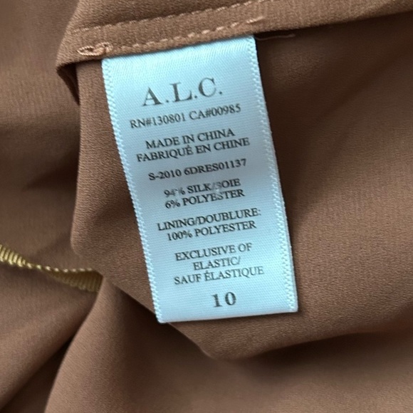 A.L.C Silvie Smocked Mini Dress in Butterscotch Sz 10 - Picture 10 of 10